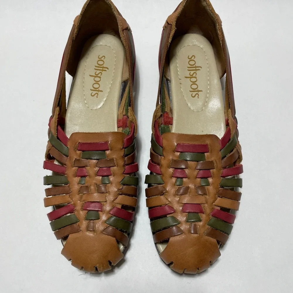 Softspots 8 1/2 N Trinidad Woven Leather Huarache Sandals Women's